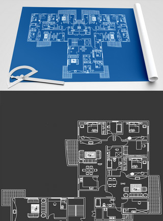 室内户型建筑户型图CAD图纸模板