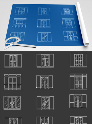 CAD玻璃玻璃移门节点CAD图纸模板