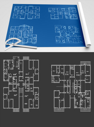 室内户型建筑户型图CAD图纸模板