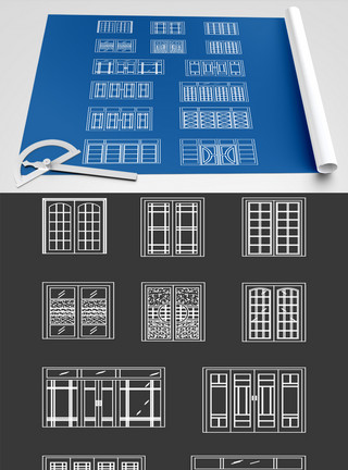 免抠屏风2021年cad模型门窗屏风元素设计模板