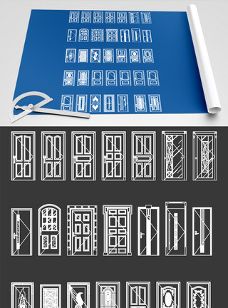 门窗场景2021年cad门窗模型元素设计模板