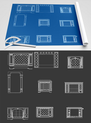 背景墙图纸电视墙背景墙CAD图纸模板