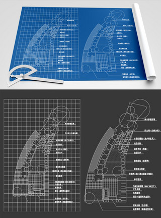 胶卷格式素材园林CAD线稿投标园林设计图纸模板