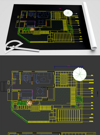 数控图纸园林CAD线稿投标园林设计图纸模板