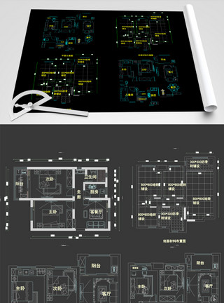 榻榻米cad小区全案设计图全套CAD图纸施工图模板