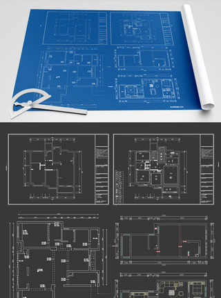 小区矢量图CAD小区中式传统户型图CAD图纸模板