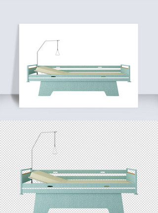 病房素材2020年绿色医院高级病房病床模型模板