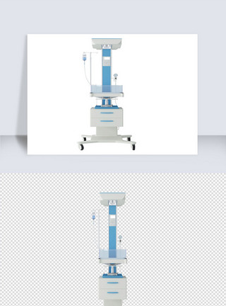 白色医院2020年白色蓝色医院急救医疗器械模型模板