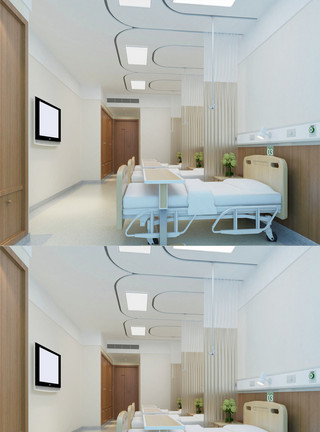 医学模型素材2020年医疗医院病房模型设计模板