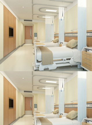 普通病房医院豪华医疗病房模型设计模板