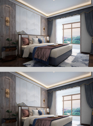 中式空间设计2020年新中式家居卧室空间设计模板