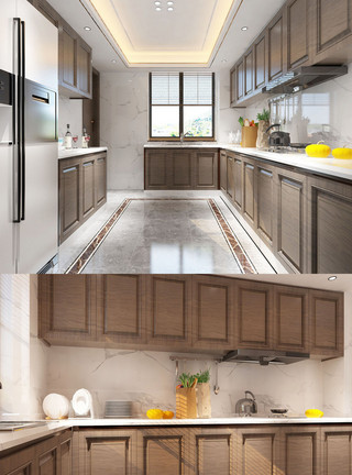 现代简约厨房空间2020年现代厨房空间场景设计模板