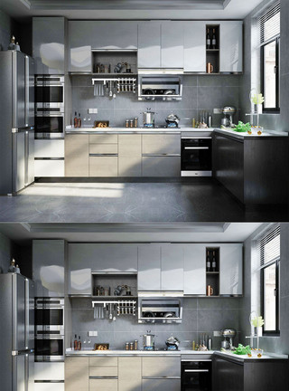 厨房模型素材2020年厨房空间家居场景设计模板