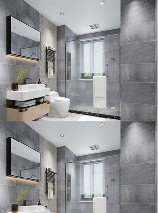 家居卫浴场景设计北欧家居设计卫浴设计模板