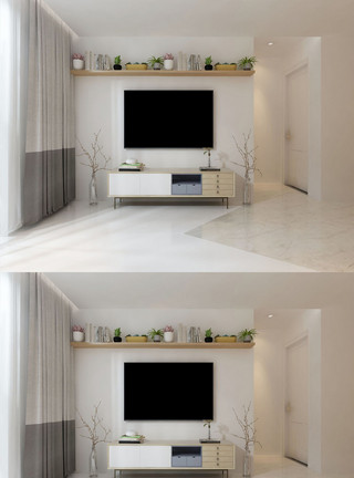 客厅空间设计2020年家居北欧客厅电视背景墙设计模板