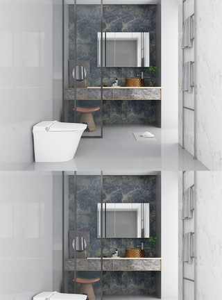 家居卫浴场景设计北欧简约风格卫浴空间设计模板