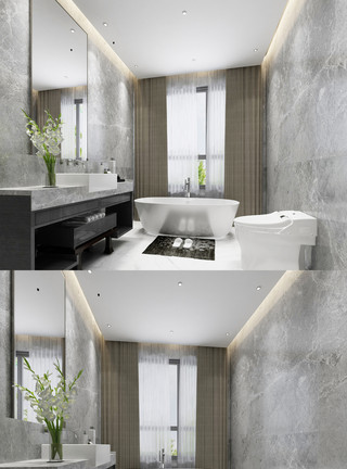 现代卫浴现代简约卫生间空间设计模板