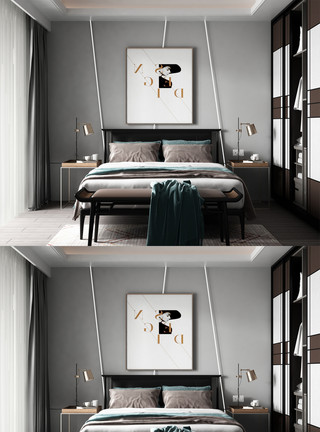 北欧卧室效果图设计模板