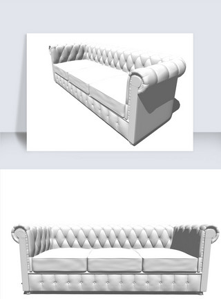 欧式室内建筑室内欧式简约沙发SU模型欧式沙发模板