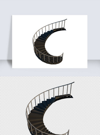 三维建筑模型立体楼梯su模型模板