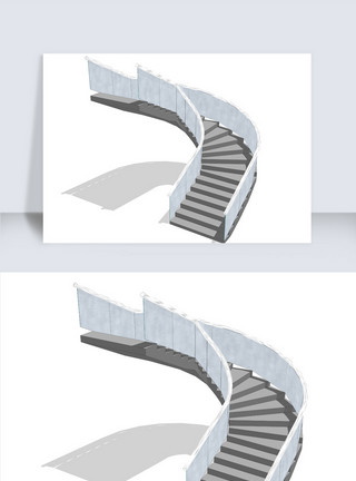 楼梯室内楼梯五金建模SU模型SU矢量图装修矢量图模板