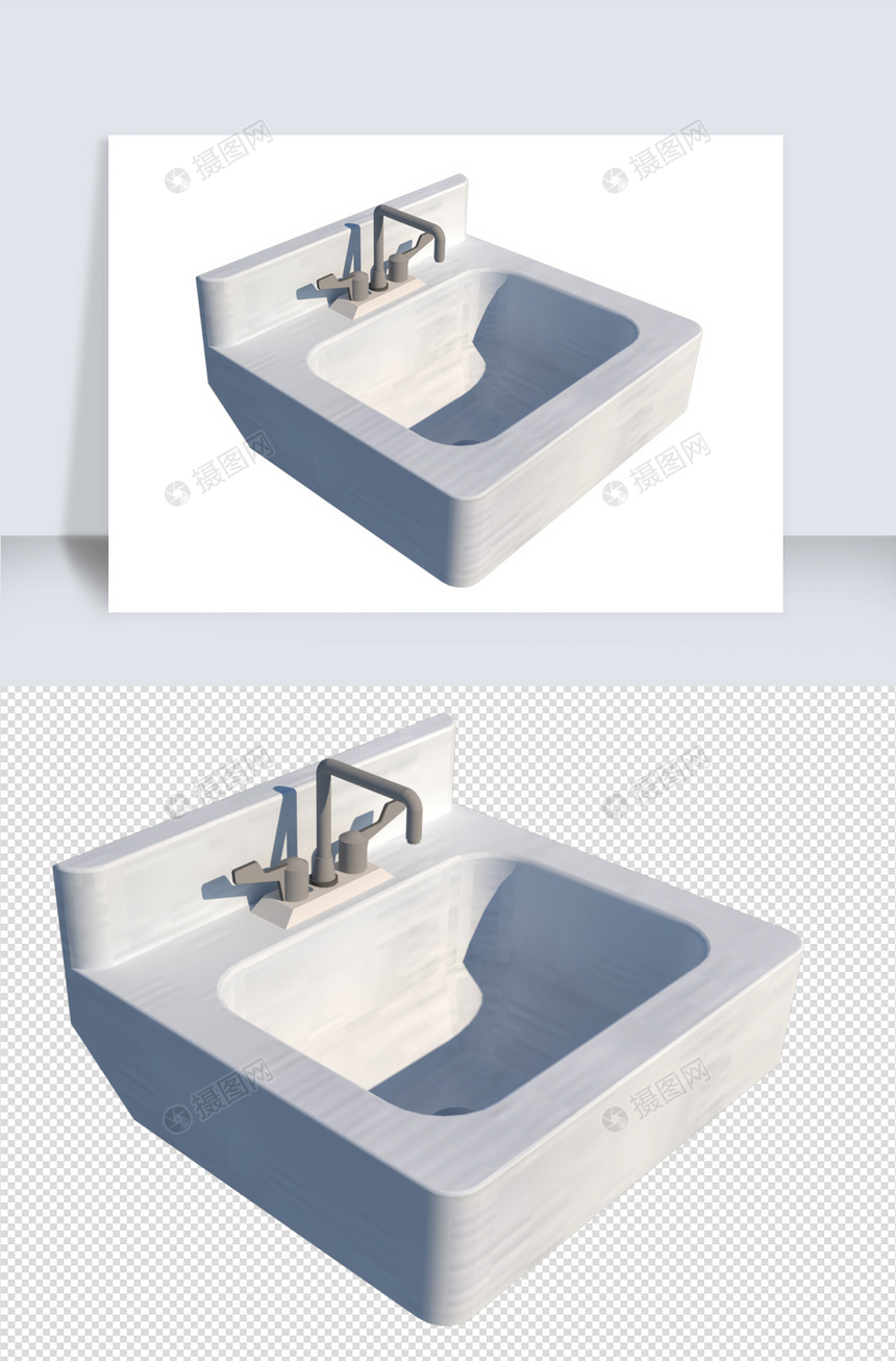 水池卫浴建模SU模型SU矢量图装修矢量图图片