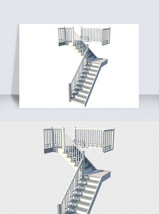 楼梯室内SU楼梯su模型建模与渲染图SU模型模板