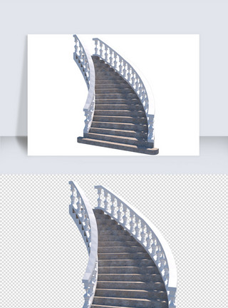 室内旋转楼梯SU楼梯su模型建模与渲染图SU模型模板