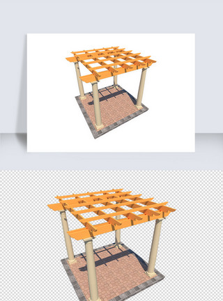 古建筑模型古建筑亭子su模型模板