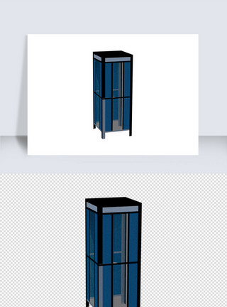 金门电话亭电话亭su模型素材模板