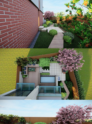 建模创意图园林设计CAD户外设计别墅SU设计模板