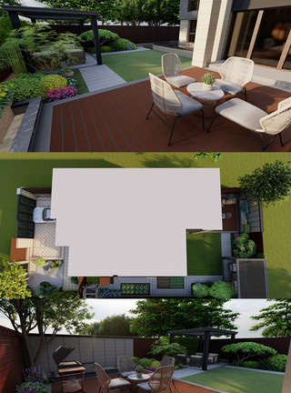 建模创意图园南园林设计别墅户外设计别墅SU设计模板