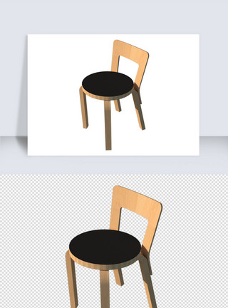 椅子矢量草图大师SU模型矢量文件原创板凳素材模板