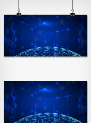 蓝色炫酷光效科技蓝色线条背景模板