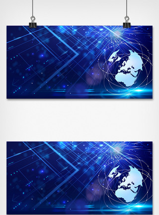 蓝色科技线条粒子科技线条数码背景模板