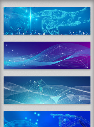 线条对话框边框电商淘宝蓝色星光海报科技背景模板