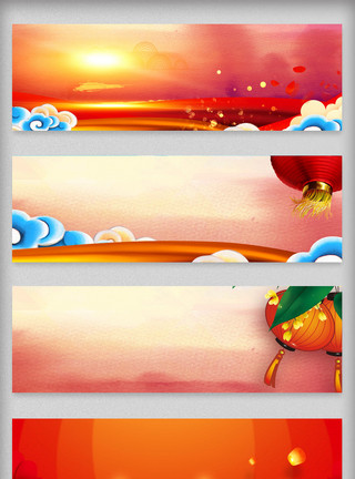 双小鸟素材淘宝国庆节海报背景模板