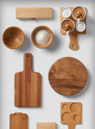 海报样机设计高端简约木质厨具VI样机模板模板