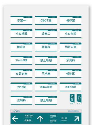 协同办公系统医院医疗原创vi导视牌模板