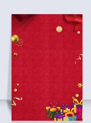 金色闪耀星光红色圣诞节背景模板