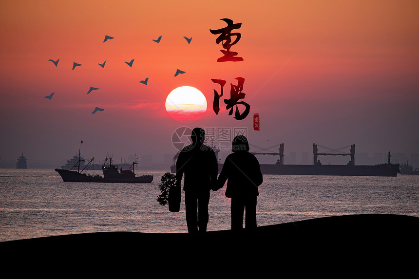 重阳赏夕阳图片