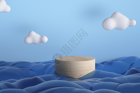 C4D卡通海洋展台背景图片