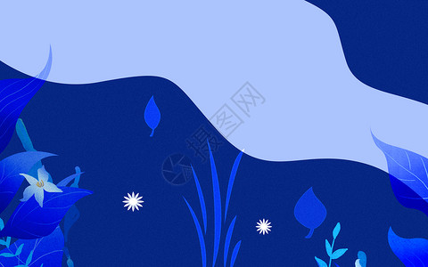 植物花纹图案印花克莱因蓝设计图片