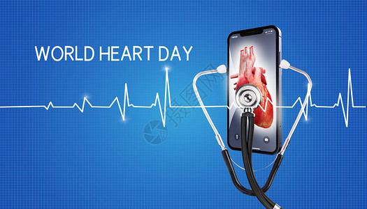 手机充电设备世界心脏日设计图片
