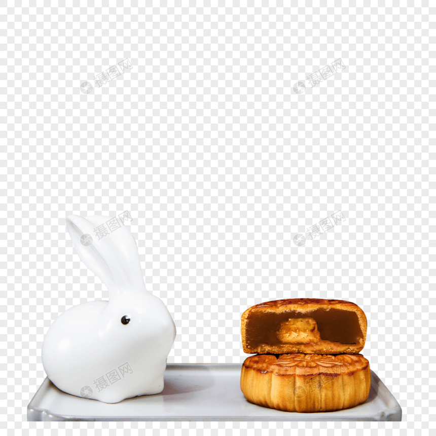 中秋节月饼和玉兔图片
