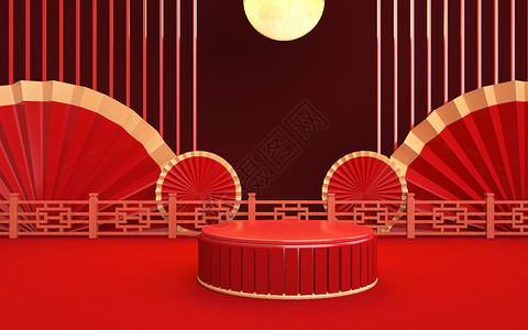 喜庆中式展台背景背景图片