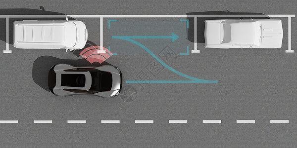 车位识别自动泊车场景设计图片