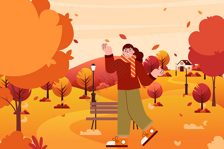 秋季矢量插画背景图片