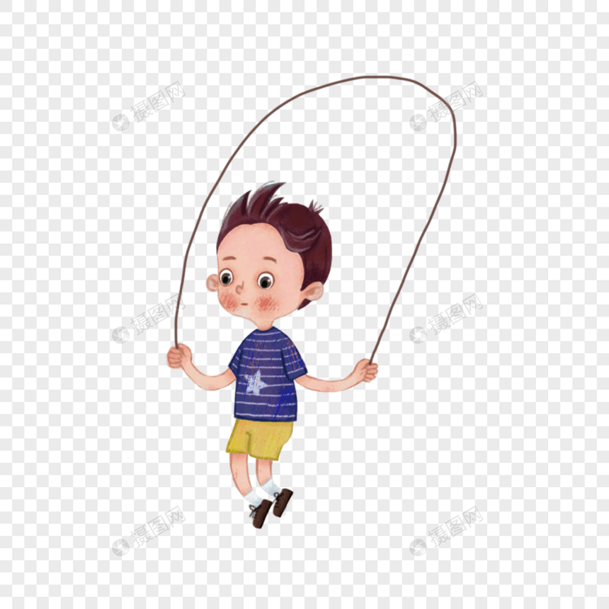 跳绳的男孩图片