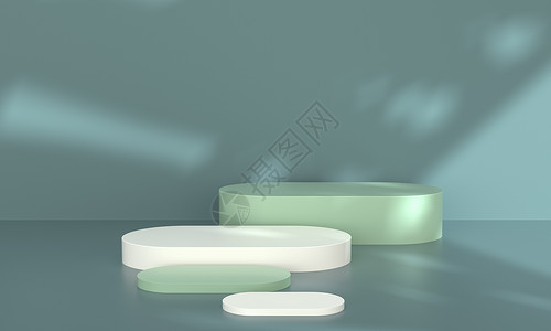 绿色碗立体光影电商展台设计图片